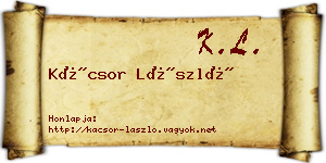 Kácsor László névjegykártya