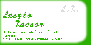 laszlo kacsor business card
